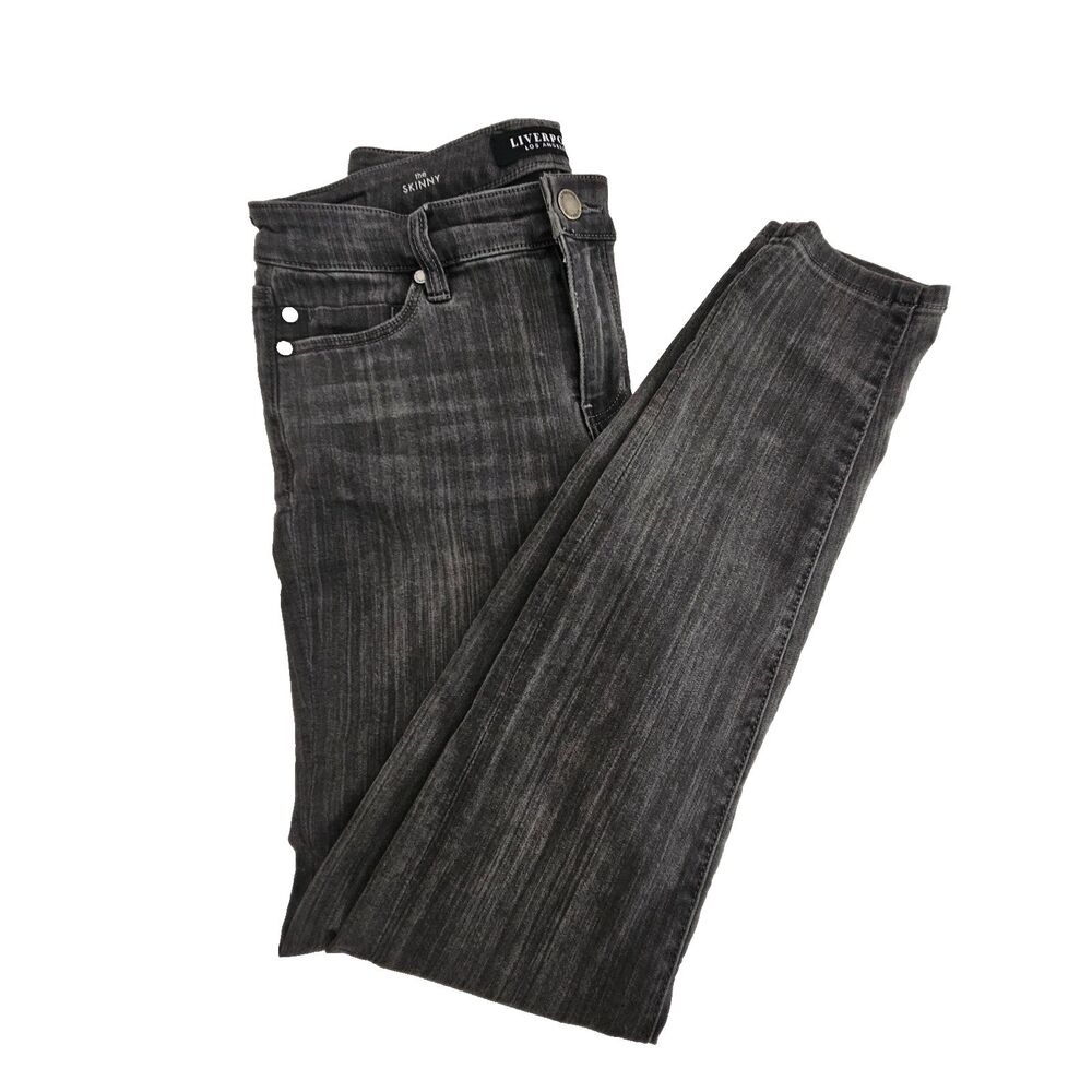 Liverpool Skinny Jeans Womens 6/28  Gray Stretch Denim